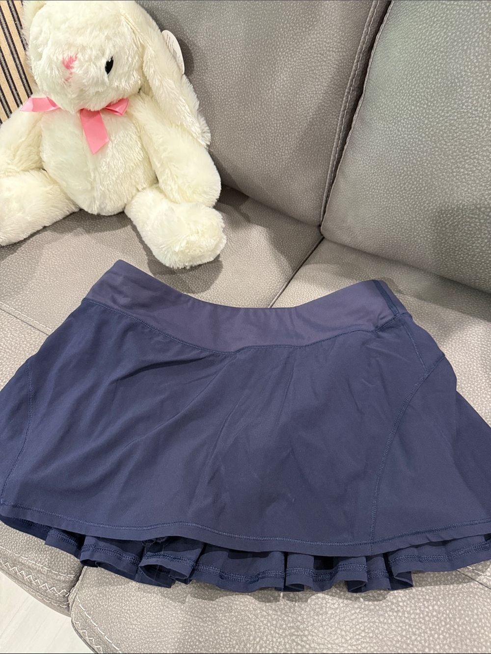 CRZ YOGA Navy Circle Skater Skirt with Built-In Shorts